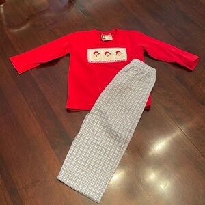 Kids Red and Blue Plaid Matching Set 🎅🏻